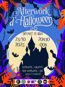 Affiche Afterwork d'Halloween - BDA - Bureau des Arts